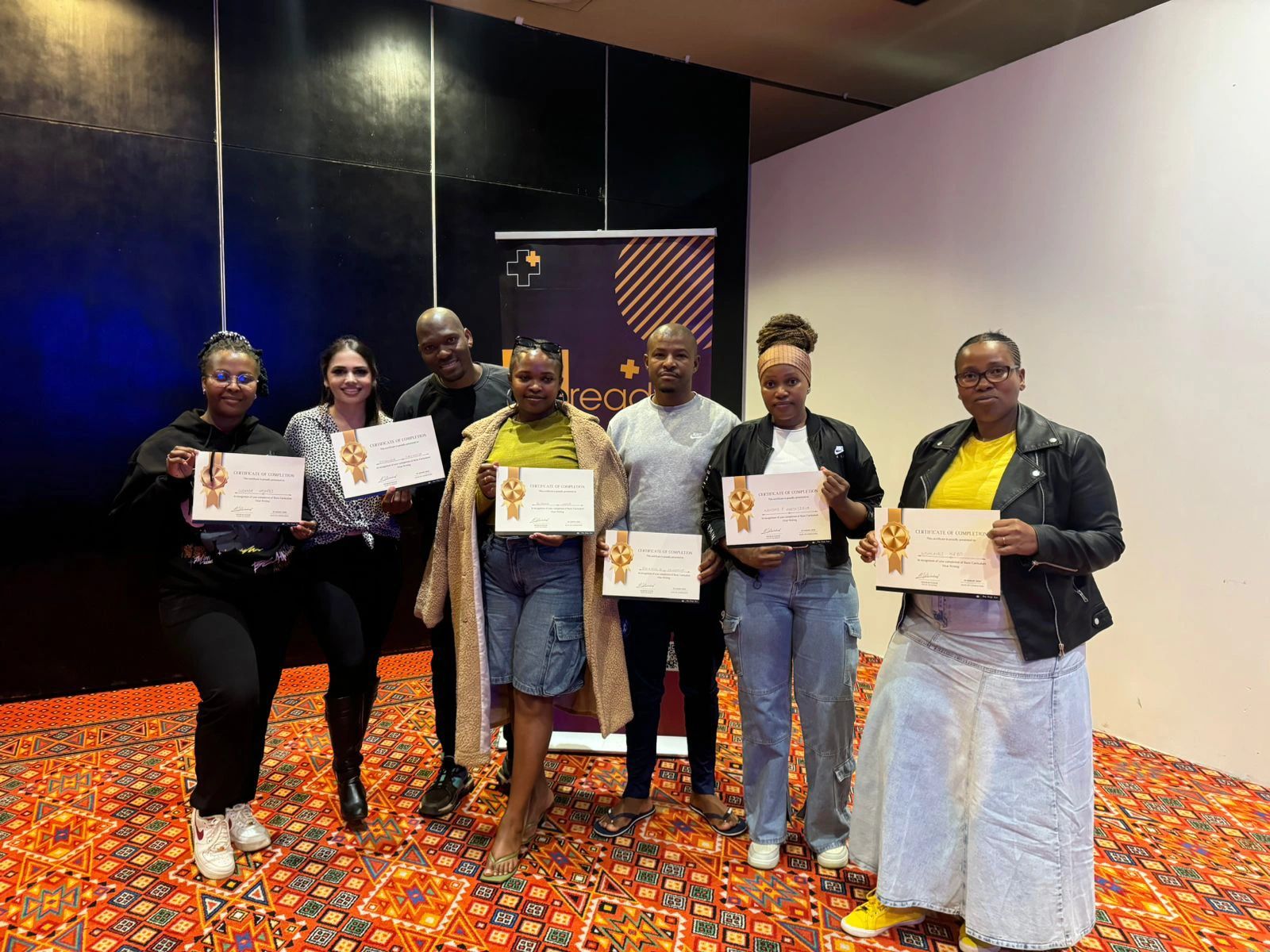 A group of professionals collaborating and learning